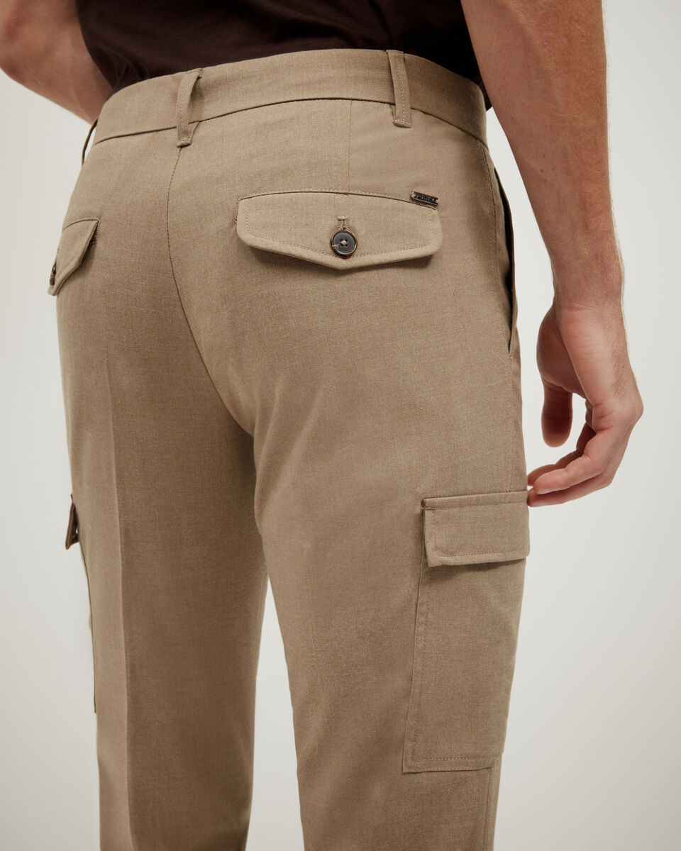 Flannel Cargo Pant, Latte, hi-res